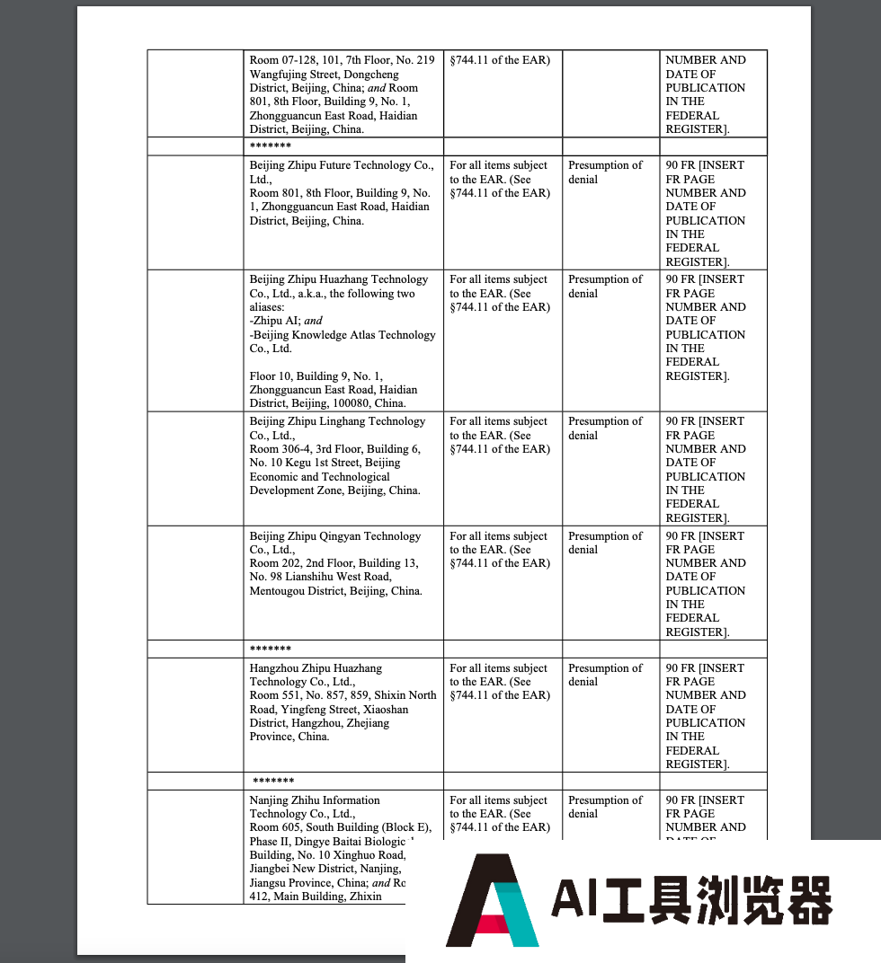 刚刚,智谱AI被美国列入实体清单了。。。 刚刚,智谱AI被美国列入实体清单了。。。