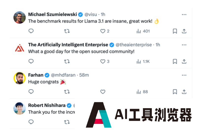 Meta发布了其最强开源人工智能(AI)模型Llama 3.1！英伟达代工加持，扎克伯格：业内顶尖水准
