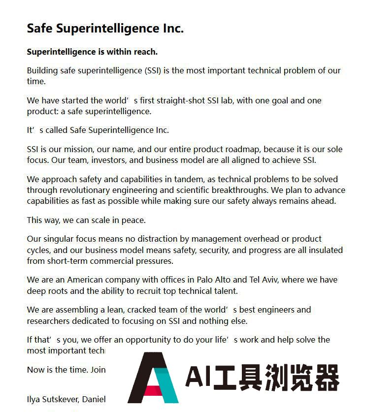 “宫斗”失败后,OpenAI 前联合创始人自立门户,专注于安全超级智能 “宫斗”失败后,OpenAI 前联合创始人自立门户,专注于安全超级智能